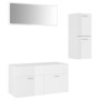 Juego de muebles de baño madera de ingeniería blanco brillo de vidaXL, Muebles de baño - Ref: Foro24-3071024, Precio: 129,51 ...