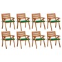 Sillas de jardín 8 uds madera maciza de teca con cojines de vidaXL, Sillas de jardín - Ref: Foro24-3075206, Precio: 757,62 €,...