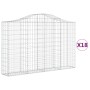 Cestas gaviones 18 uds forma de arco hierro 200x30x120/140 cm de vidaXL, Maceteros y jardineras - Ref: Foro24-3145465, Precio...