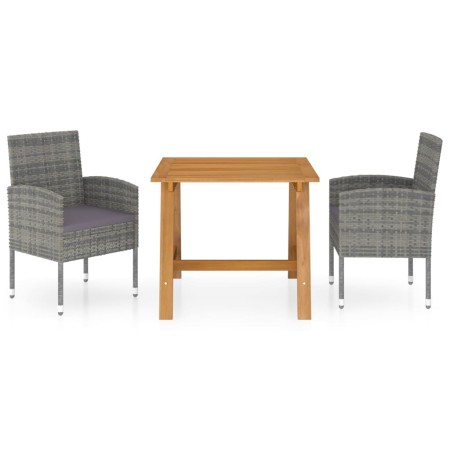 Juego de comedor para jardín 3 piezas gris de vidaXL, Conjuntos de jardín - Ref: Foro24-3068723, Precio: 208,08 €, Descuento: %