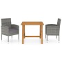 Juego de comedor para jardín 3 piezas gris de vidaXL, Conjuntos de jardín - Ref: Foro24-3068723, Precio: 208,08 €, Descuento: %