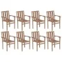 Stackable garden chairs 8 pcs solid teak wood with cushions by vidaXL, Garden chairs - Ref: Foro24-3073436, Price: 1,00 €, Di...