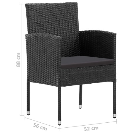 Juego de comedor de jardín 5 piezas negro de vidaXL, Conjuntos de jardín - Ref: Foro24-3068781, Precio: 392,43 €, Descuento: %