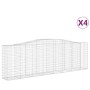 Cestas de gaviones 4 uds forma de arco hierro 400x50x120/140 cm de vidaXL, Maceteros y jardineras - Ref: Foro24-3145971, Prec...