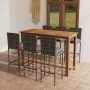 Conjunto de bar para jardín 7 piezas con cojines gris de vidaXL, Conjuntos de jardín - Ref: Foro24-3068007, Precio: 633,65 €,...