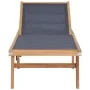 Klappbare Sonnenliegen mit Rädern, 2 Stück, massives Teakholz und Textilene von vidaXL, Liegen - Ref: Foro24-3073000, Preis: ...