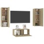 Set muebles de salón TV 3 pzas madera ingeniería roble Sonoma de vidaXL, Muebles TV - Ref: Foro24-3078973, Precio: 127,69 €, ...