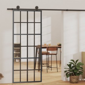 Puerta corredera con herrajes ESG vidrio y aluminio 76x205 cm en Puertas | Comprar online en Foru.es