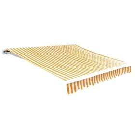 Toldo de lona amarillo y blanco 4x3 m (sin estructura) de vidaXL, Toldos - Ref: Foro24-141017, Precio: 53,62 €, Descuento: %