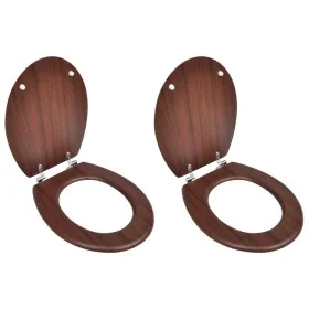 Toilet seat with lids 2 pcs MDF brown by vidaXL, Toilet and bidet seats - Ref: Foro24-275909, Price: 90,52 €, Discount: %
