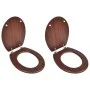 Asiento de inodoro con tapas 2 uds MDF marrón de vidaXL, Asientos de inodoros y bidés - Ref: Foro24-275909, Precio: 90,52 €, ...