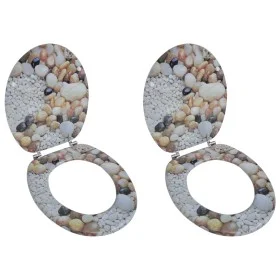 Asientos de inodoro con tapas 2 uds MDF piedras de vidaXL, Asientos de inodoros y bidés - Ref: Foro24-275918, Precio: 77,49 €...