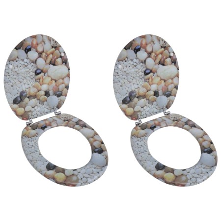 Asientos de inodoro con tapas 2 uds MDF piedras de vidaXL, Asientos de inodoros y bidés - Ref: Foro24-275918, Precio: 82,58 €...