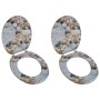 Asientos de inodoro con tapas 2 uds MDF piedras de vidaXL, Asientos de inodoros y bidés - Ref: Foro24-275918, Precio: 82,58 €...