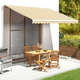 Replacement fabric for yellow and white awning 4x3.5 m by vidaXL, Awnings - Ref: Foro24-311938, Price: 56,80 €, Discount: %