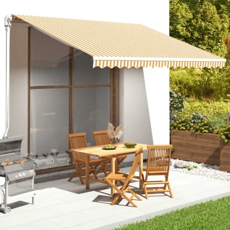 Tela de repuesto para toldo amarillo y blanco 4,5x3,5 m de vidaXL, Toldos - Ref: Foro24-311940, Precio: 66,33 €, Descuento: %