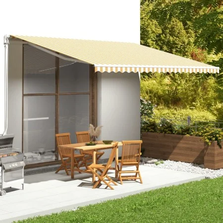 Tela de repuesto para toldo amarillo y blanco 5x3,5 m de vidaXL, Toldos - Ref: Foro24-311942, Precio: 72,96 €, Descuento: %