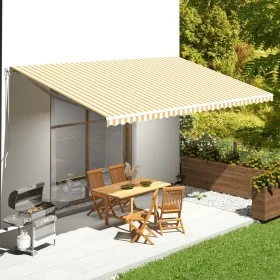 Replacement fabric for yellow and white awning 6x3.5 m by vidaXL, Awnings - Ref: Foro24-311944, Price: 82,12 €, Discount: %