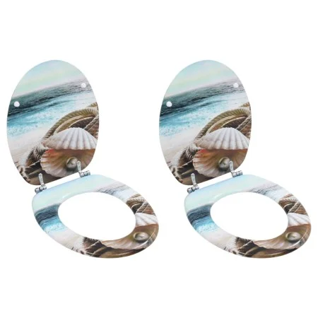 Toilet seat WC 2 units MDF lid shell design by vidaXL, Toilet and bidet seats - Ref: Foro24-276993, Price: 80,89 €, Discount: %