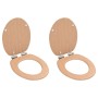 Asiento inodoro WC 2 uds tapa de cierre suave MDF diseño bambú de vidaXL, Asientos de inodoros y bidés - Ref: Foro24-276994, ...