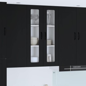 Armario de cocina mural con puerta Negro 60 x 31 x 100 cm en Armarios de cocina | Comprar online en Foru.es