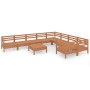 Juego muebles de jardín 10 pzas madera maciza pino marrón miel de vidaXL, Conjuntos de jardín - Ref: Foro24-3083262, Precio: ...