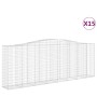 Cestas de gaviones 15 uds forma de arco hierro 400x50x140/160cm de vidaXL, Maceteros y jardineras - Ref: Foro24-3145991, Prec...