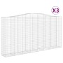Cestas de gaviones 3 uds forma de arco hierro 400x50x200/220 cm de vidaXL, Maceteros y jardineras - Ref: Foro24-3146022, Prec...