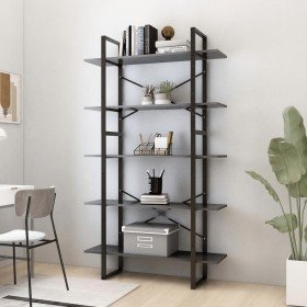 Estantería 5 niveles madera ingeniería gris 100x30x175 cm en Librerías y estanterías | Comprar online en Foru.es