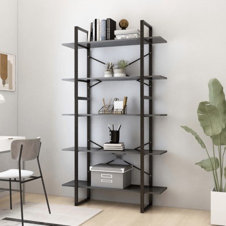 Estantería 5 niveles madera ingeniería gris 100x30x175 cm en Librerías y estanterías | Comprar online en Foru.es