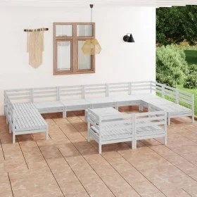 Garden furniture set 13 pieces solid white pine wood by vidaXL, Garden sets - Ref: Foro24-3083500, Price: 683,26 €, Discount: %