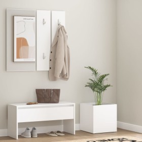 Juego de muebles de recibidor madera contrachapada blanco en Bancos para recibidores y almacenamiento | Comprar online en Foru.e