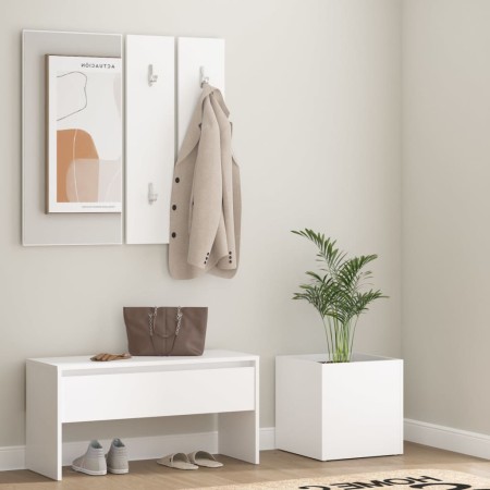 Juego de muebles de recibidor madera contrachapada blanco en Bancos para recibidores y almacenamiento | Comprar online en Foru.e