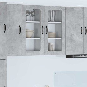 Mueble de Cocina con puerta 2 pcs Gris Concreto 40 x 31 x 80 cm en Armarios de cocina | Comprar online en Foru.es