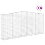 Cestas de gaviones 4 uds forma de arco hierro 400x50x180/200 cm de vidaXL, Maceteros y jardineras - Ref: Foro24-3146010, Prec...