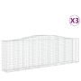 Cestas de gaviones 3 uds forma de arco hierro 400x50x120/140 cm de vidaXL, Maceteros y jardineras - Ref: Foro24-3145970, Prec...