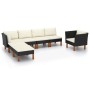 Set muebles de jardín 7 pzas ratán sintético eucalipto negro en Conjuntos de jardín | Comprar online en Foru.es