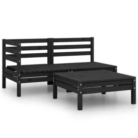 Garden furniture set 3 pieces solid black pine wood by vidaXL, Garden sets - Ref: Foro24-806601, Price: 153,86 €, Discount: %