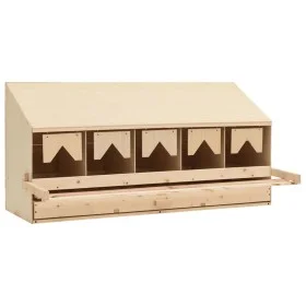 Ponedero para gallinas 5 compartimentos madera pino 117x33x54cm de vidaXL, Incubadoras de huevos - Ref: Foro24-170659, Precio...