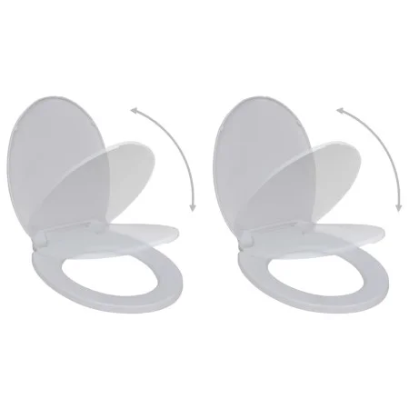 Asientos váter con tapas de cierre suave 2 uds plástico blanco de vidaXL, Asientos de inodoros y bidés - Ref: Foro24-275927, ...