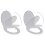 Asientos váter con tapas de cierre suave 2 uds plástico blanco de vidaXL, Asientos de inodoros y bidés - Ref: Foro24-275927, ...