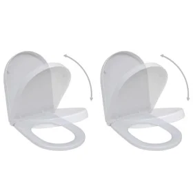 Asientos inodoro con tapas cierre suave 2 uds plástico blanco de vidaXL, Asientos de inodoros y bidés - Ref: Foro24-275928, P...