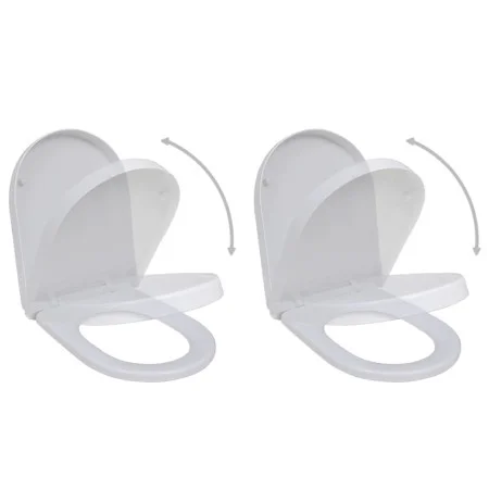 Asientos inodoro con tapas cierre suave 2 uds plástico blanco de vidaXL, Asientos de inodoros y bidés - Ref: Foro24-275928, P...