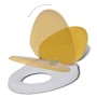 Asientos inodoro cierre suave 2 uds plástico blanco y amarillo de vidaXL, Asientos de inodoros y bidés - Ref: Foro24-275931, ...