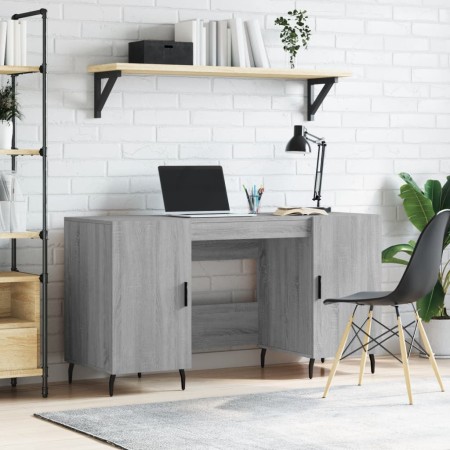 Escritorio madera de ingeniería gris Sonoma 140x50x75 cm de vidaXL, Escritorios - Ref: Foro24-829570, Precio: 123,07 €, Descu...
