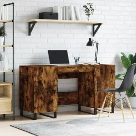 Smoked oak engineered wood desk 140x50x75 cm by vidaXL, Desks - Ref: Foro24-829577, Price: 128,54 €, Discount: %