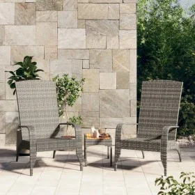 Silla de jardín Adirondack ratán sintético gris de vidaXL, Sillas de jardín - Ref: Foro24-319695, Precio: 101,95 €, Descuento: %