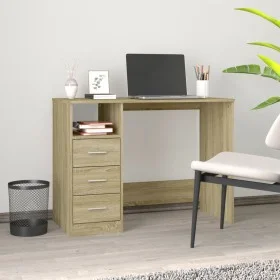 Plywood Sonoma wood desk with drawers 102x50x76 cm by vidaXL, Desks - Ref: Foro24-823035, Price: 81,01 €, Discount: %