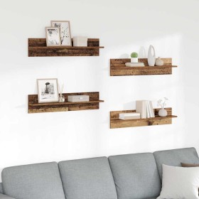 Estanterías de pared 4 pcs Madera Vieja 80 x 11,5 x 18 cm en Estanterías | Comprar online en Foru.es