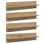 Estanterías de pared 4 pcs Roble artesanal 80 x 11,5 x 18 cm en Estanterías | Comprar online en Foru.es